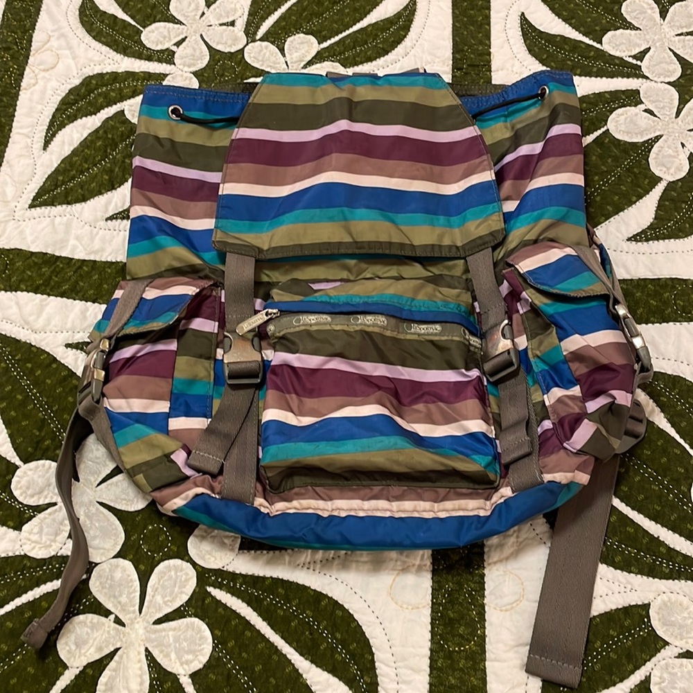 Lesportsac Large Stripped Backpack